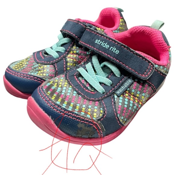 Stride Rite Navy and Pink Kids Sneakers size 5M - Picture 9 of 9